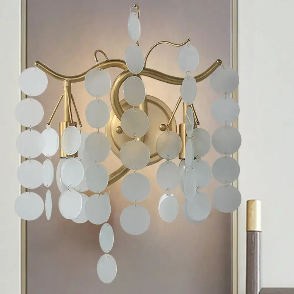 Modern branch design blue & pink glass wall lamp bedroom sconce