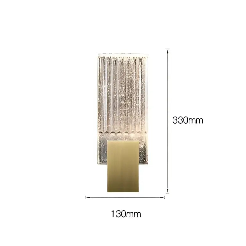 Modern brass and crystal wall light bedroom glass sconce