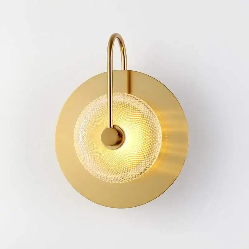 Modern brass and green glass metal wall art lamp living room