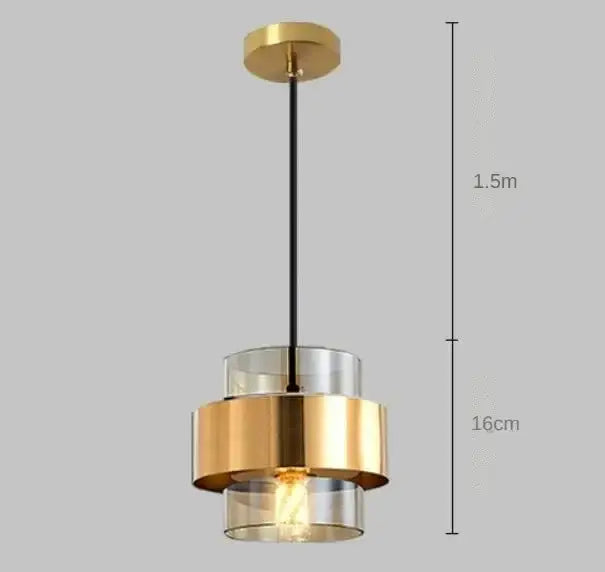 Modern brass and smoked glass pendant light dining room