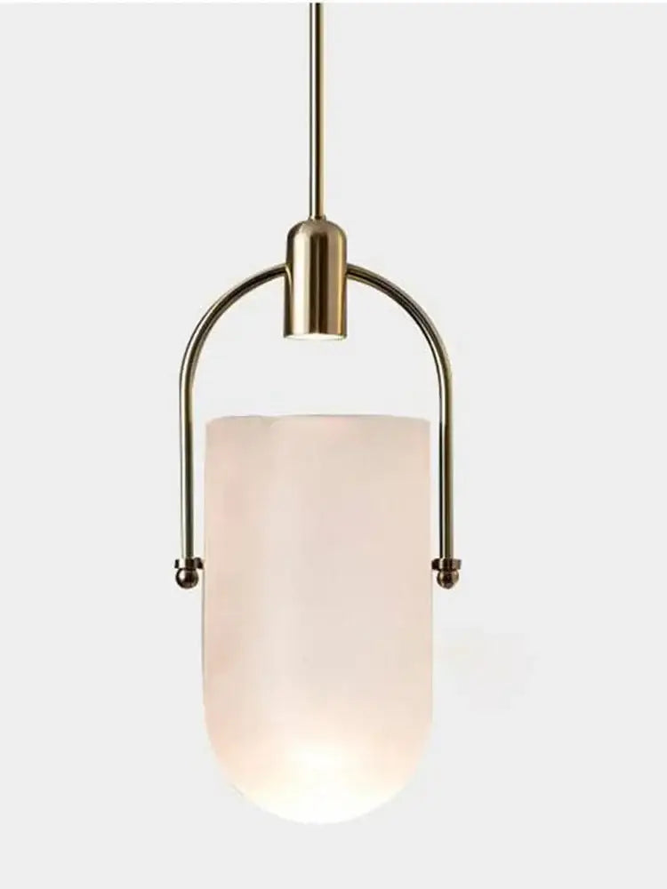 Modern brass bucket chandelier dining room glass lamp