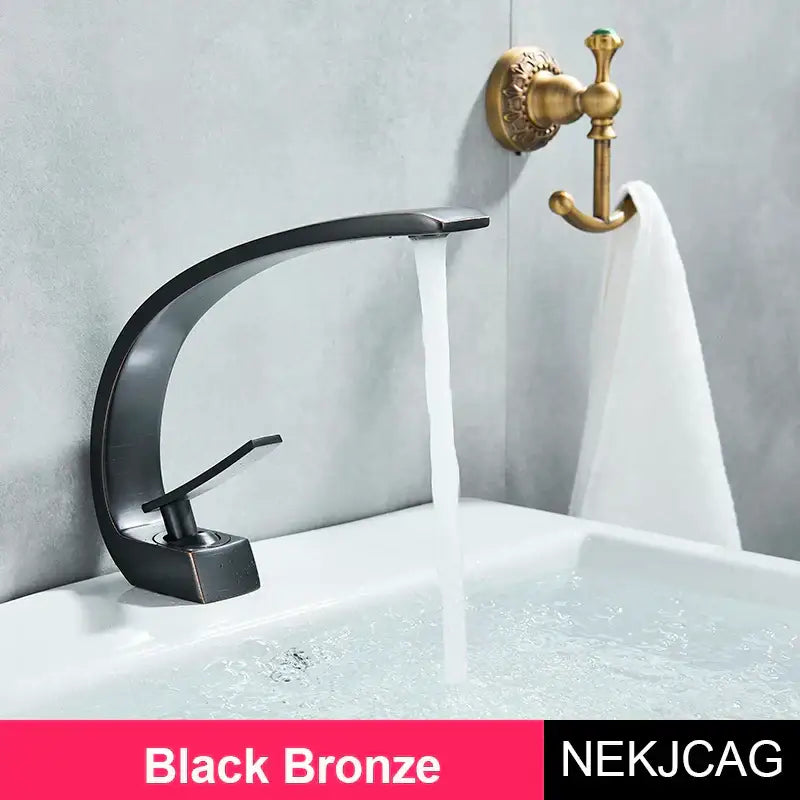 Modern brass faucet hot cold water mixer tap bathroom vanity sink