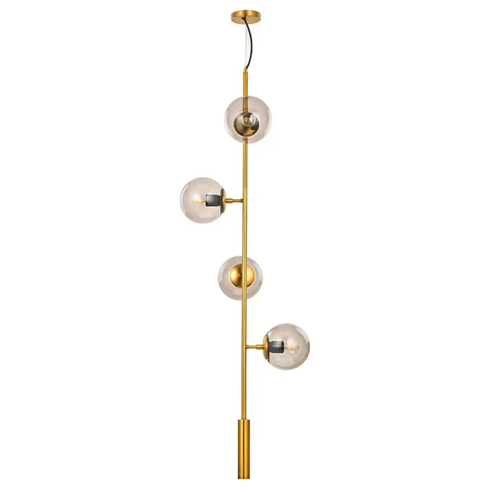 Modern brass glass ball led chandelier dining room pendant light
