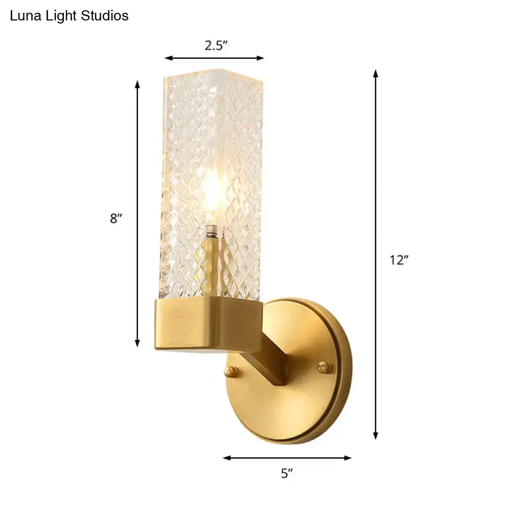 Modern brass glass cubic wall lamp living room e12 e14 light