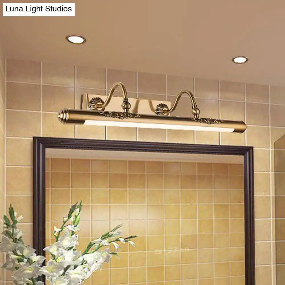 Modern brass scrollwork wall mount light bathroom vanity fixture