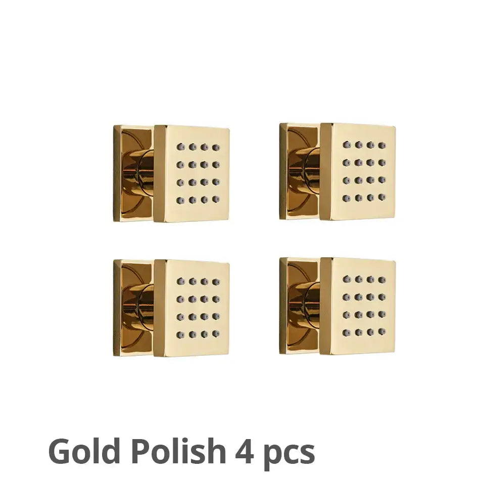 Modern brass square body spray shower jets bathroom massage nozzles