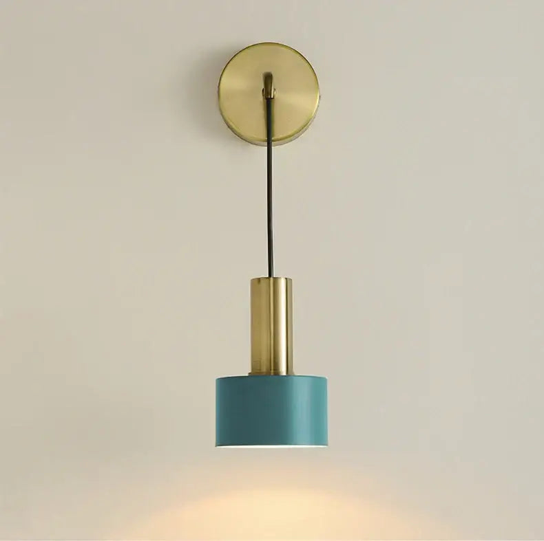 Modern brass wall lamp living room minimalist cylindrical sconce