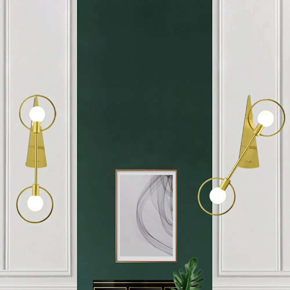 DecorBites™ Modern Brass Wall Mounted Loop Sconce Light Fixture for Bedroom