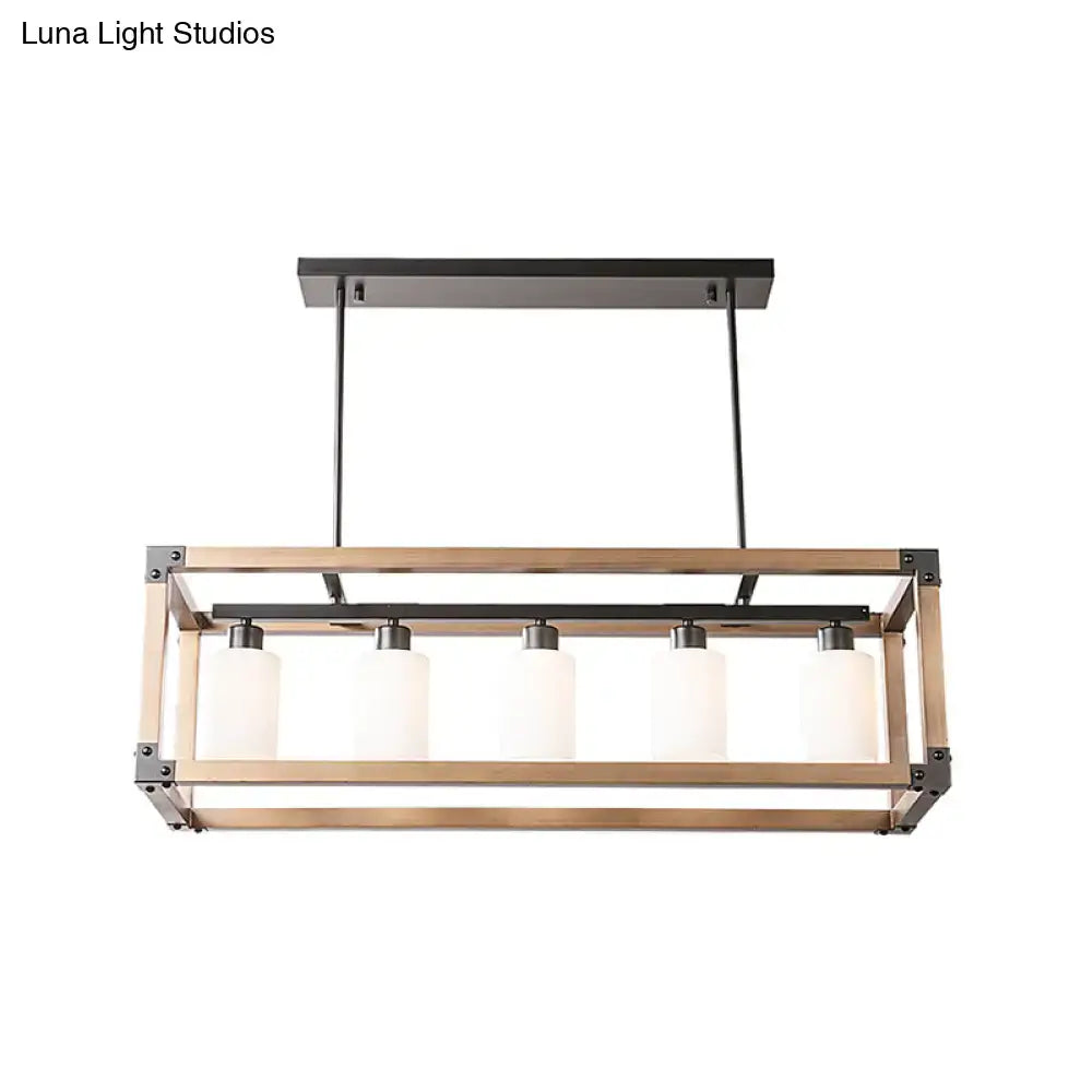 Modern bronze & black 5 light island pendant dining room lamp