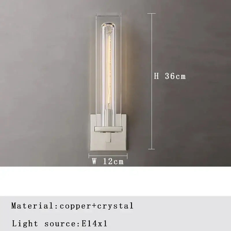 Modern bronze copper crystal wall lamps for bedroom