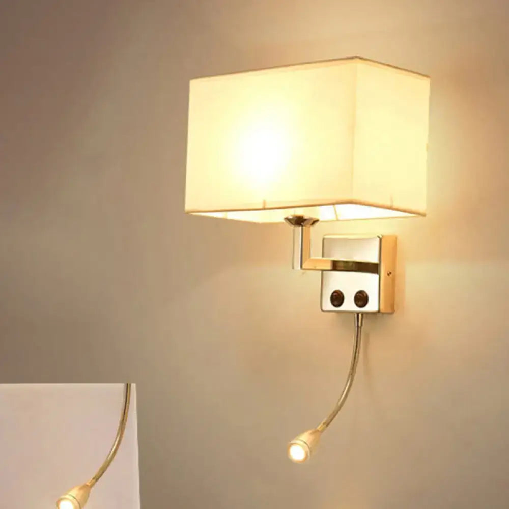 Modern brown & chrome bedroom spotlight wall lamp with reading light