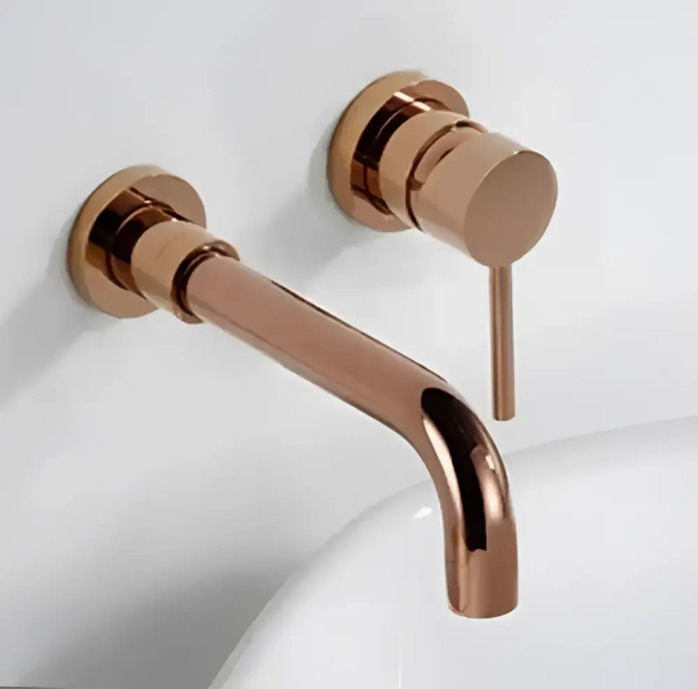 Modern brushed gold and black basin faucet set for bathroom sink