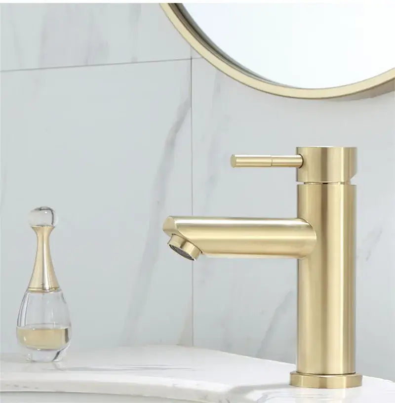 Modern brushed gold basin faucet bathroom mixer tap