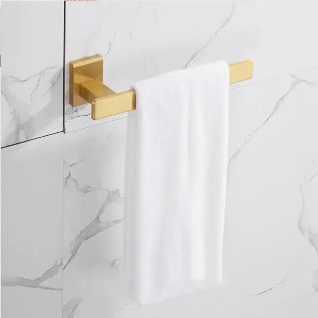 Modern brushed gold bathroom set towel rack and shelf hardware