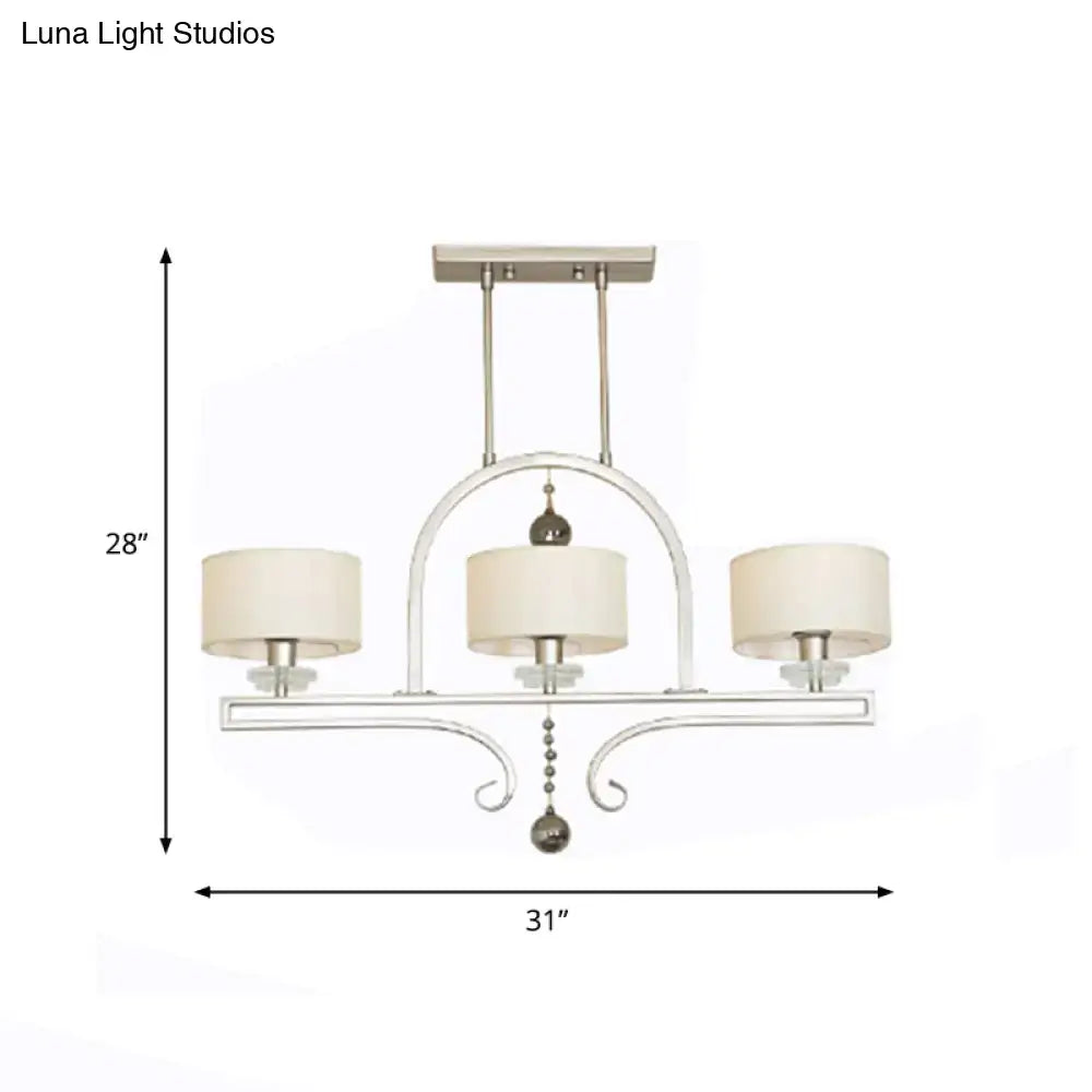 Modern brushed nickel island pendant light dining room crystal accent