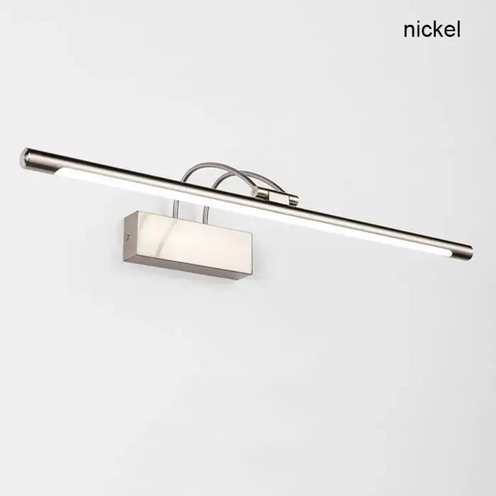 Modern brushed nickel led vanity light bathroom mirror fixture