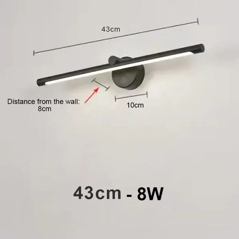 Modern brushed nickel led wall lamp bathroom light with motion sensor
