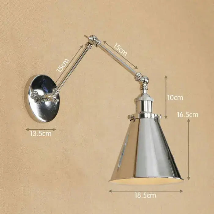 Modern chrome adjustable wall sconce – bedroom articulated wall light
