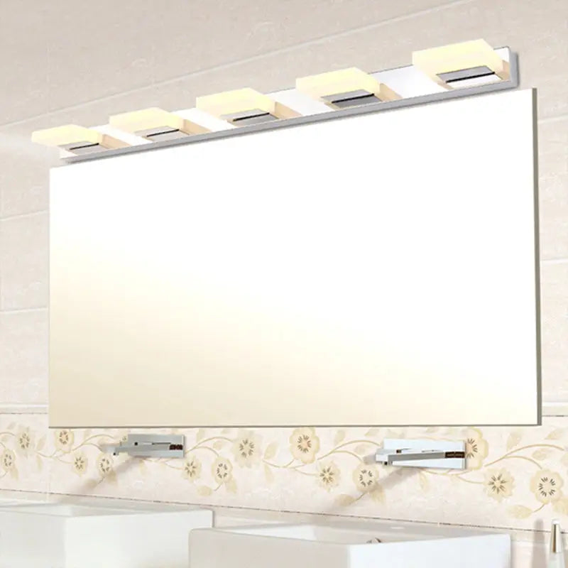 Modern chrome bathroom vanity light with acrylic shade bulb included