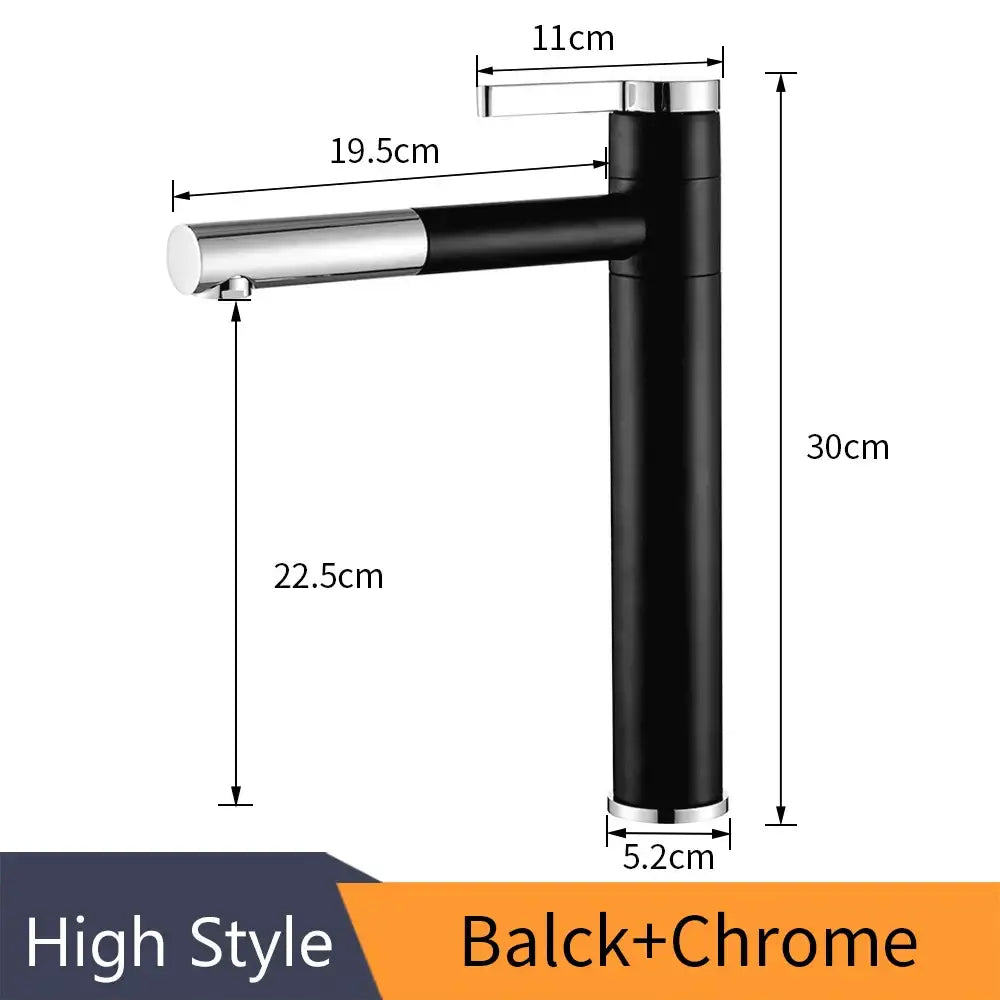 Modern chrome brass bathroom faucet vessel sink swivel spout tap