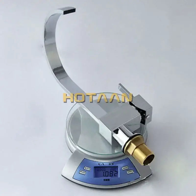 Modern chrome & brass dual hole kitchen tap