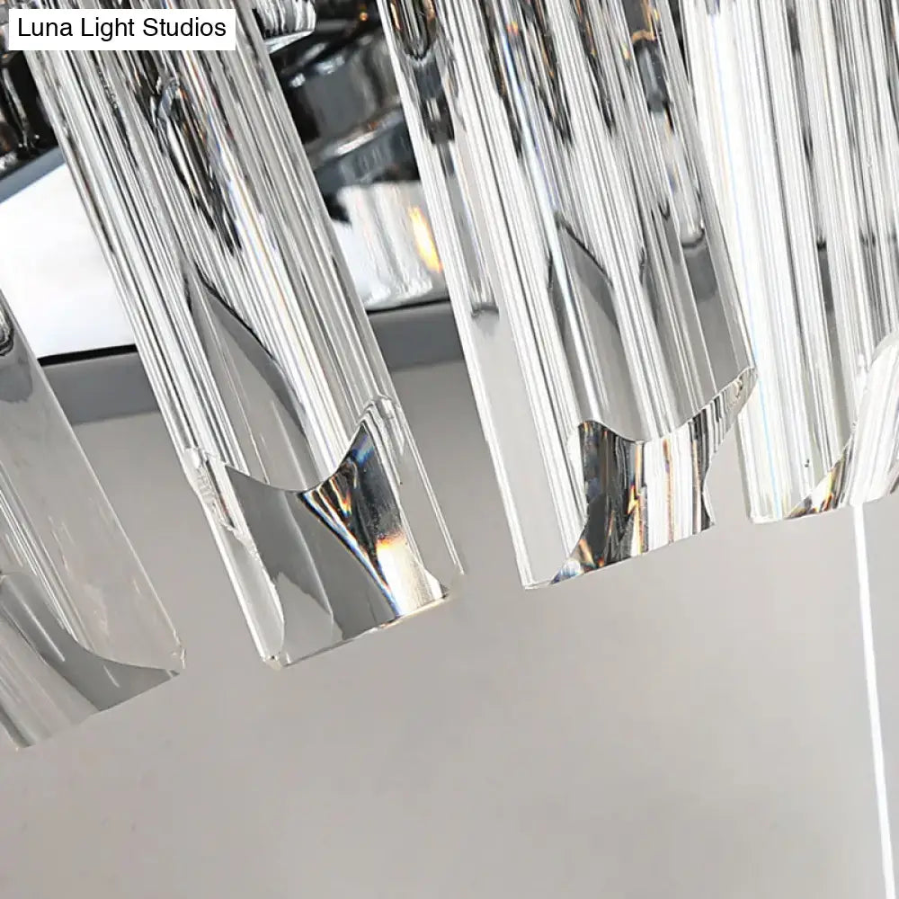 Modern chrome crystal fan wall mount light corridor sconce