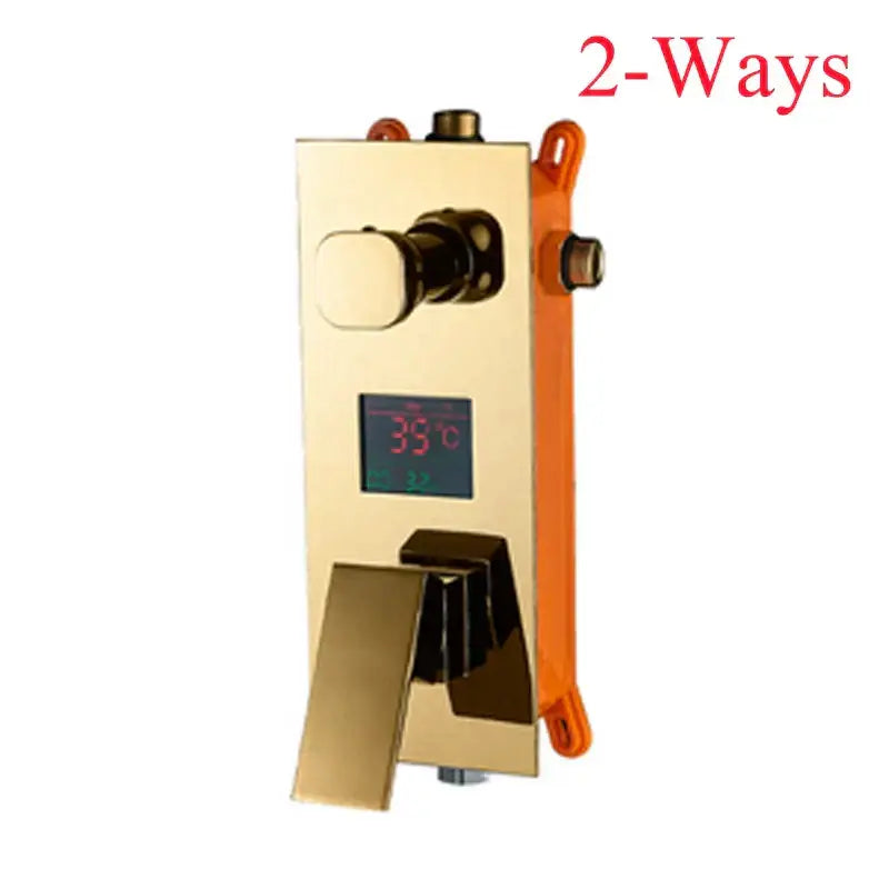 Modern chrome digital triple mixer valve bathroom shower set