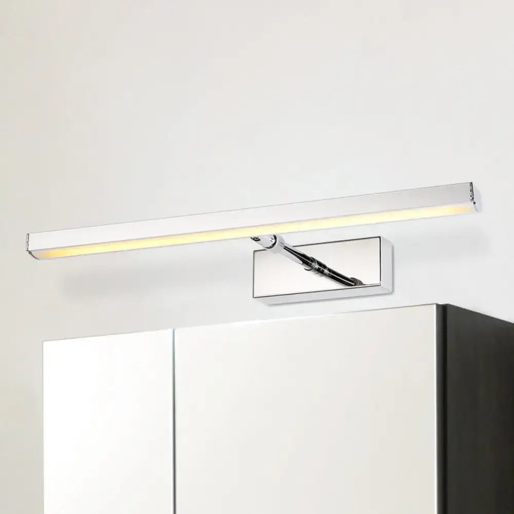Modern chrome rectangular led wall light bedroom sconce