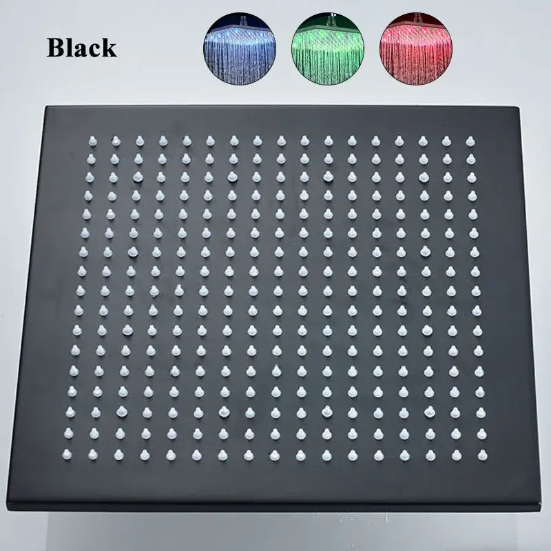 Modern chrome square led rain shower head bathroom fixture
