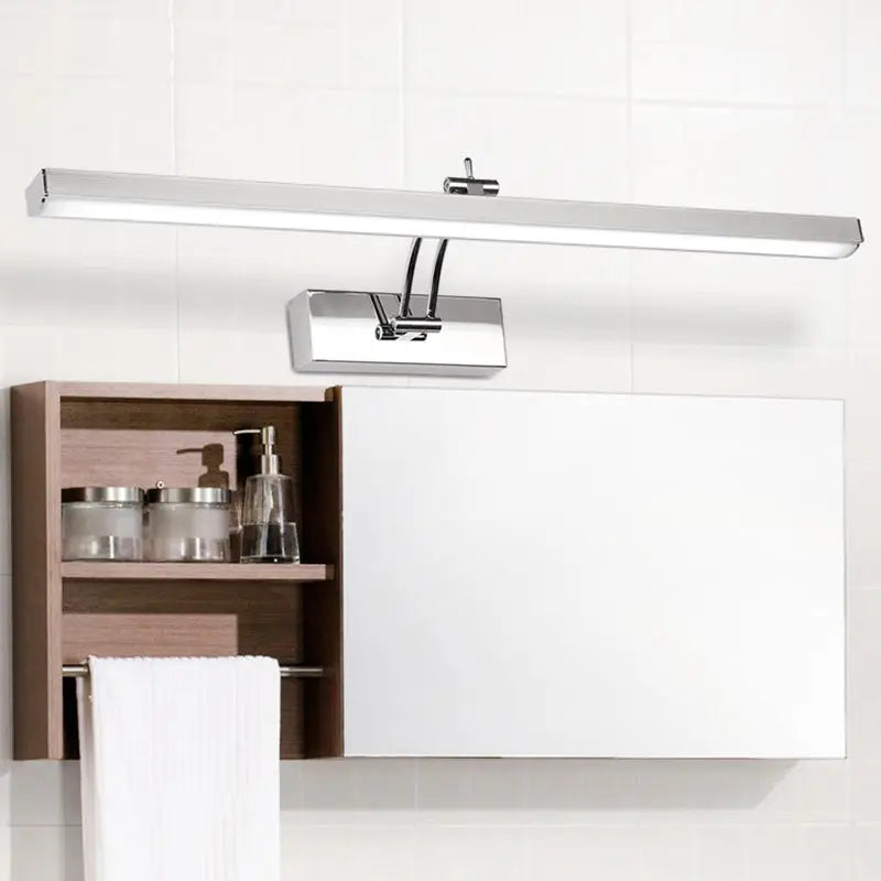 Modern chrome stainless steel stick led vanity light fixture bathroom