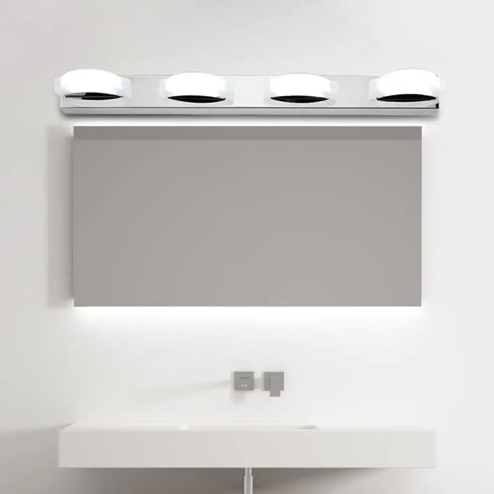 Modern chrome three light vanity mirror light bathroom warm color