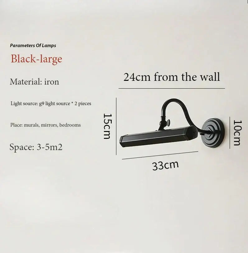 Modern chrome wall light reading lamp bedroom gold mirror headlight