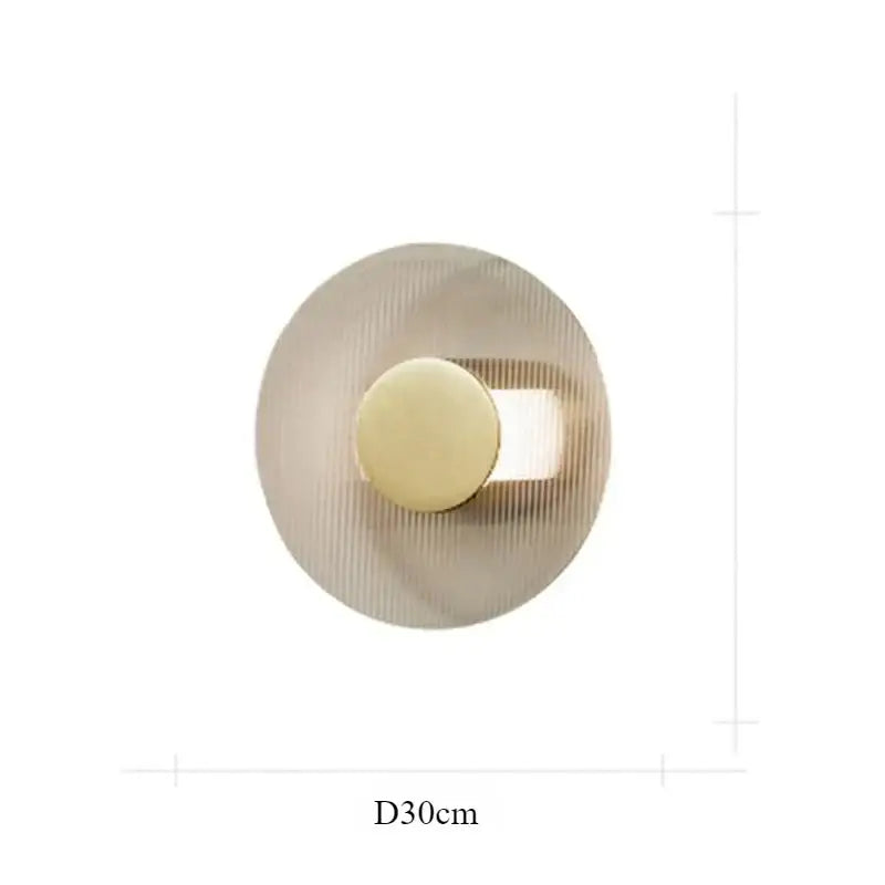 Modern circular brushed metallic wall lamp – living room sconce