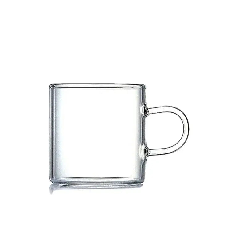 Modern clear 2pc 120ml glass handle coffee cup set for dining room