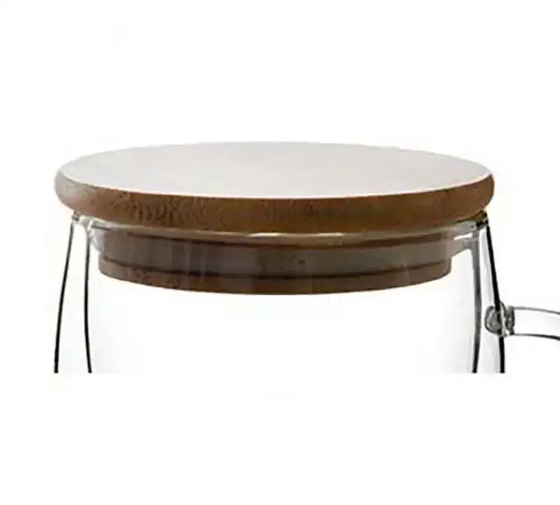 Modern clear double wall tumbler set with bamboo lids for dining room