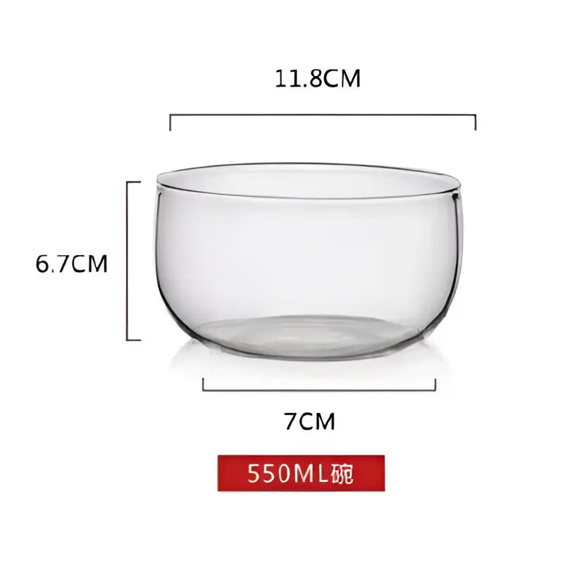 Modern clear glass salad bowl set kitchen food storage box