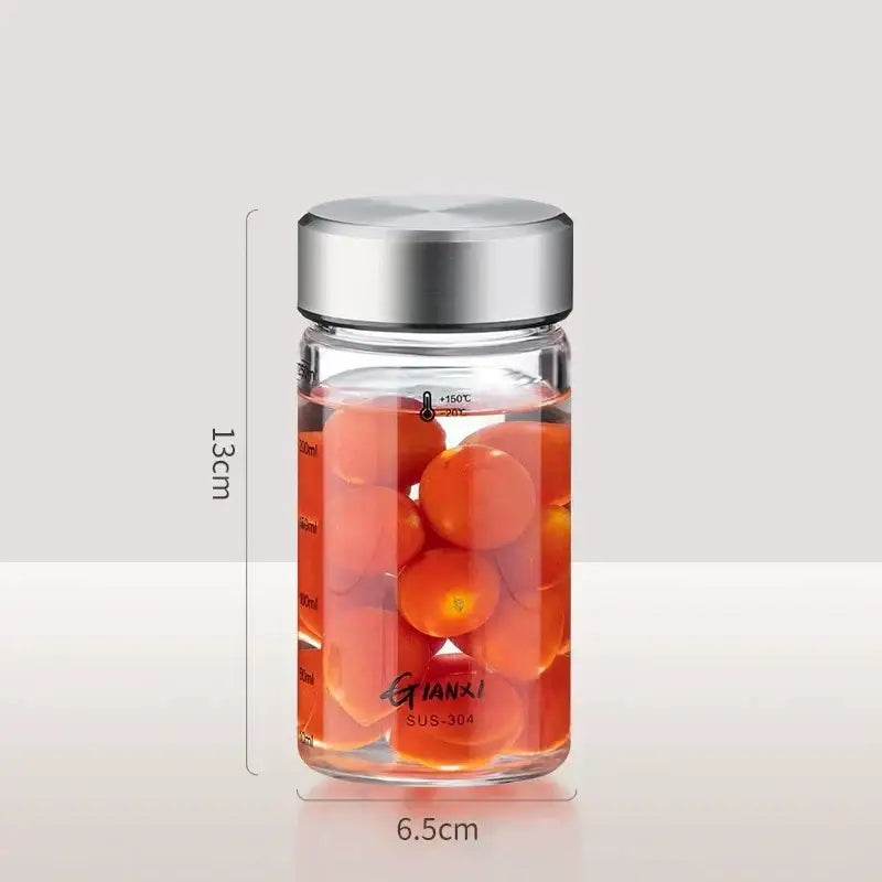 Modern clear glass sealed jug kitchen storage jar with stainless lid