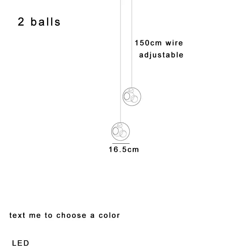 Modern colorful balls chandelier dining room glass pendant light