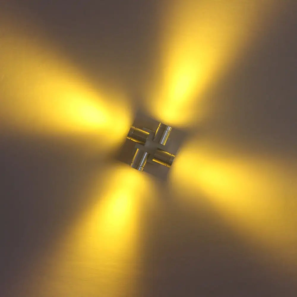 DecorBites™ Modern Cross Aluminum LED Wall Sconce Light in Vibrant Yellow, Pink, or Blue