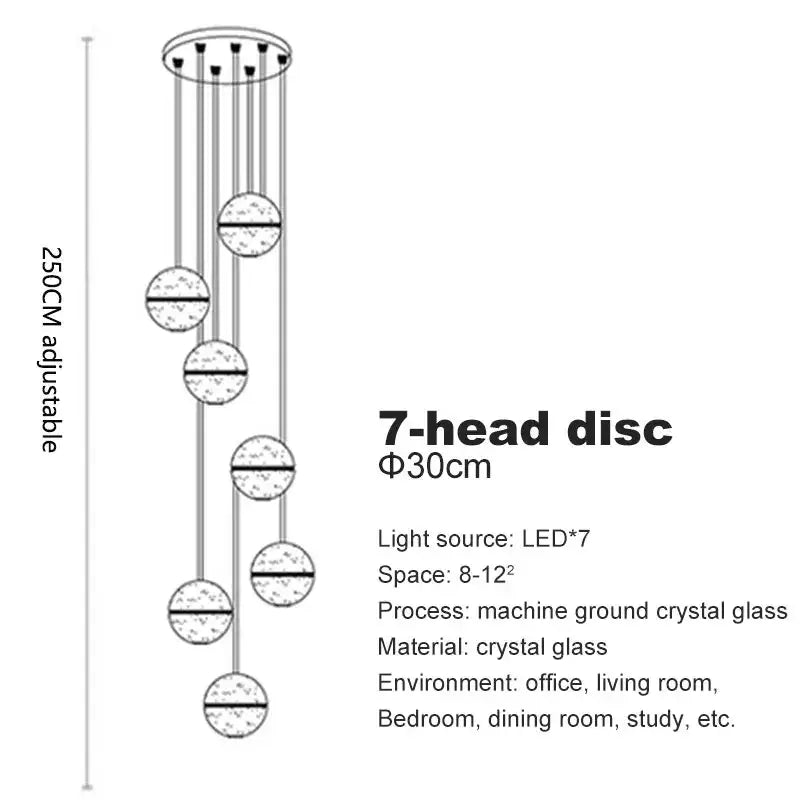 Modern crystal ball led chandelier for living room decor