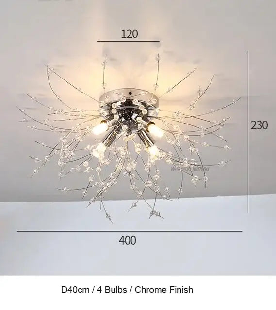 Modern crystal dandelion chandelier led pendant lamp dining room
