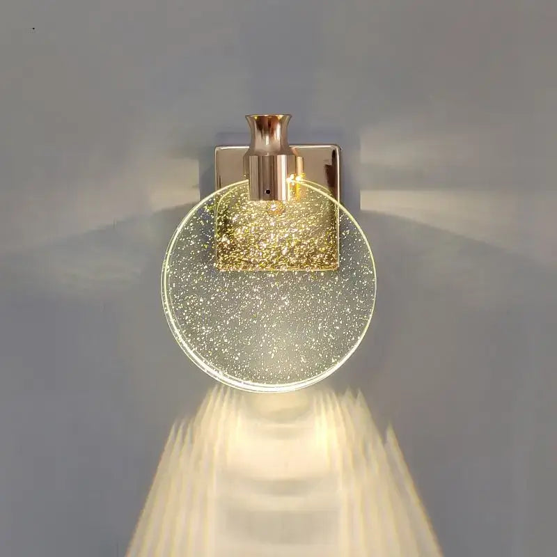 Modern crystal glass gold wall lamp bedroom sconce