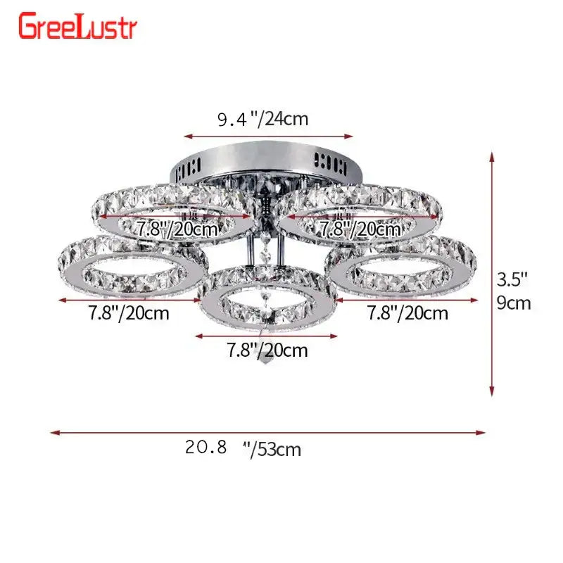 Modern crystal led ceiling light – living room ring chandelier