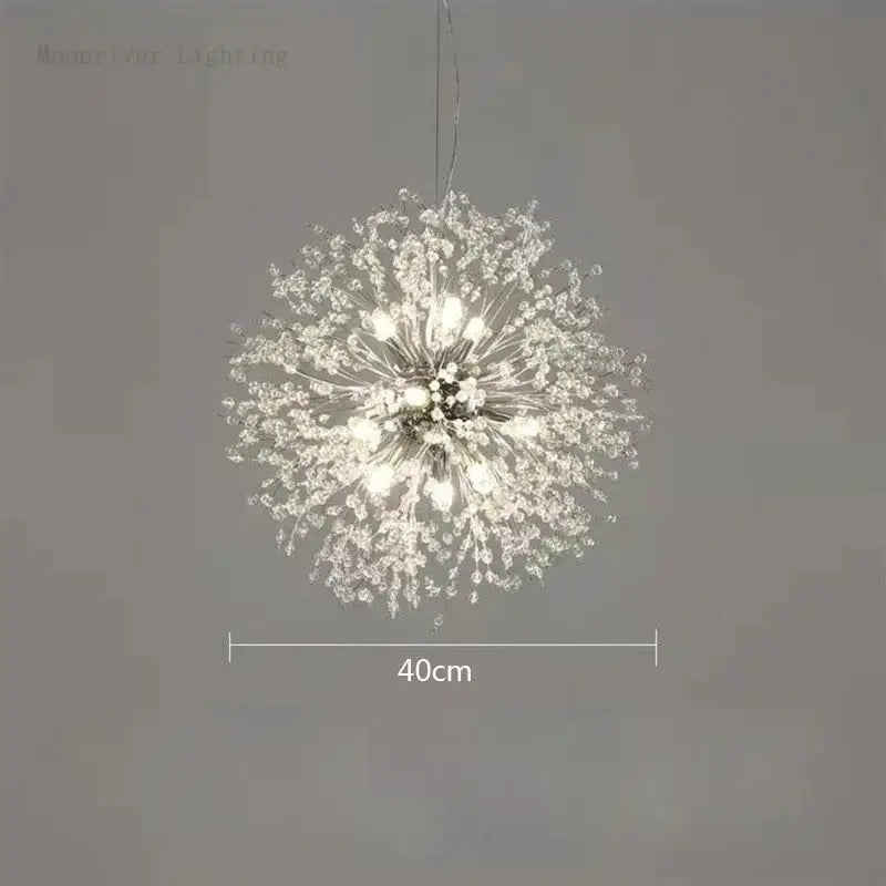 Modern dandelion crystal chandelier living room pendant light