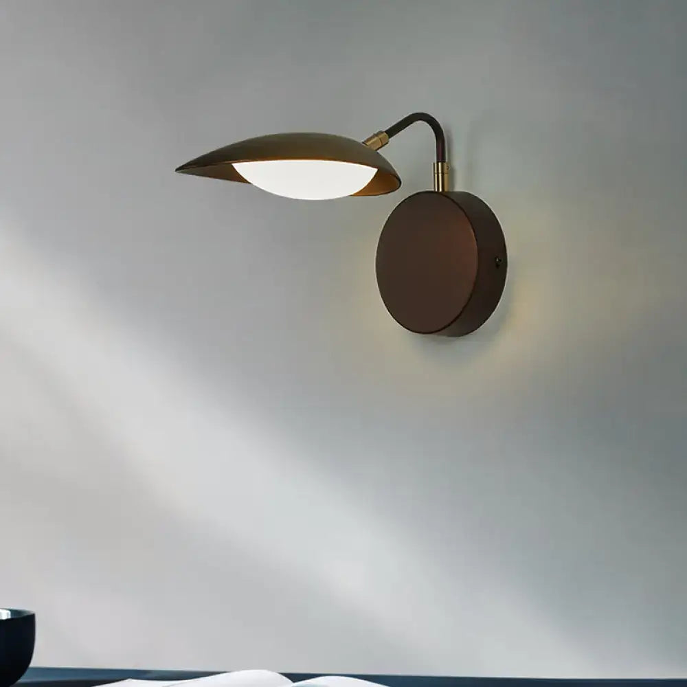 Modern dark bronze oval wall mount sconce led bedroom light