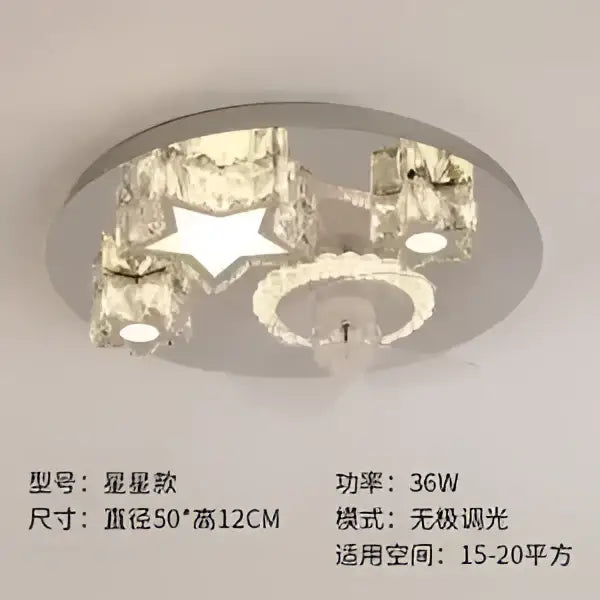 Modern crystal led ceiling fan bedroom light fixture