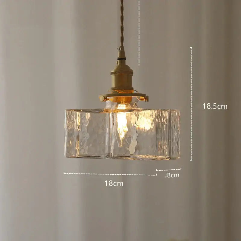 Modern diamond amber glass led pendant light for dining room