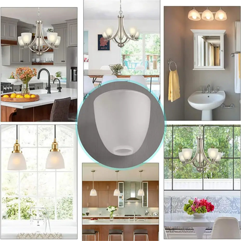 Modern dome white frosted glass shade living room pendant light