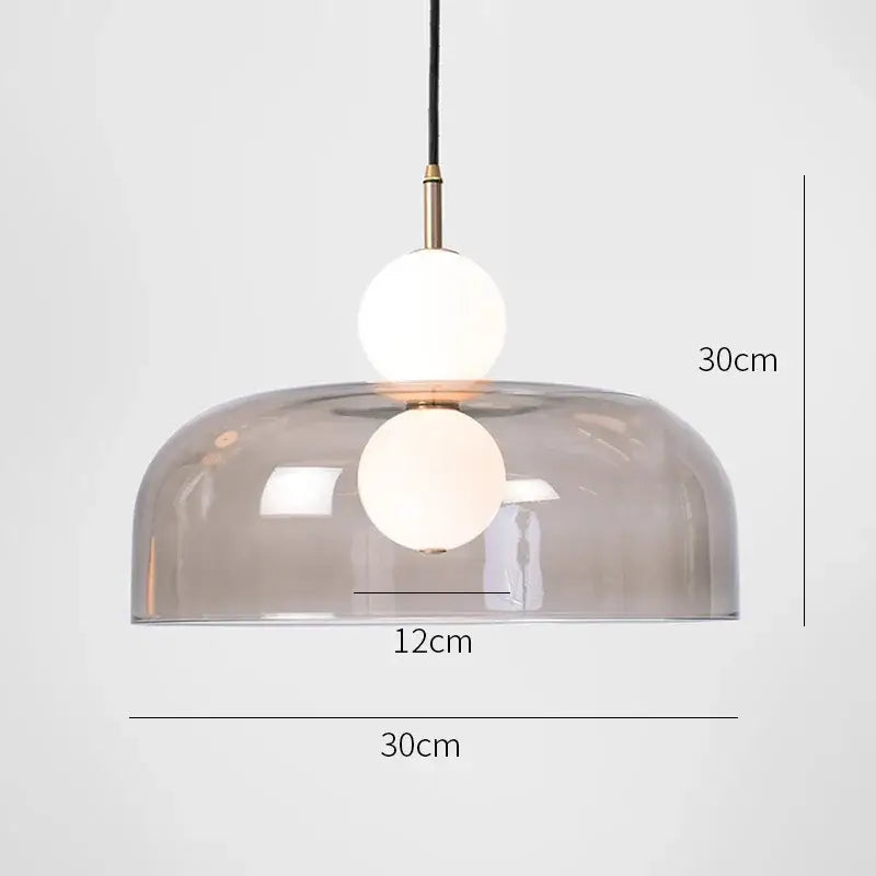 Modern double balls glass chandelier – kitchen pendant light