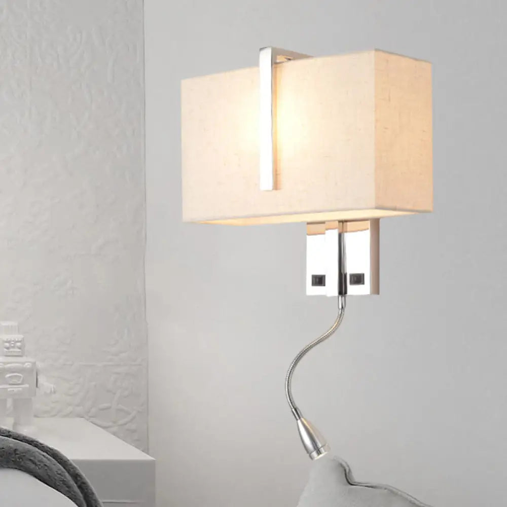 DecorBites™ Modern Fabric LED Wall Sconce in Chrome - Stylish Lighting for Living Room